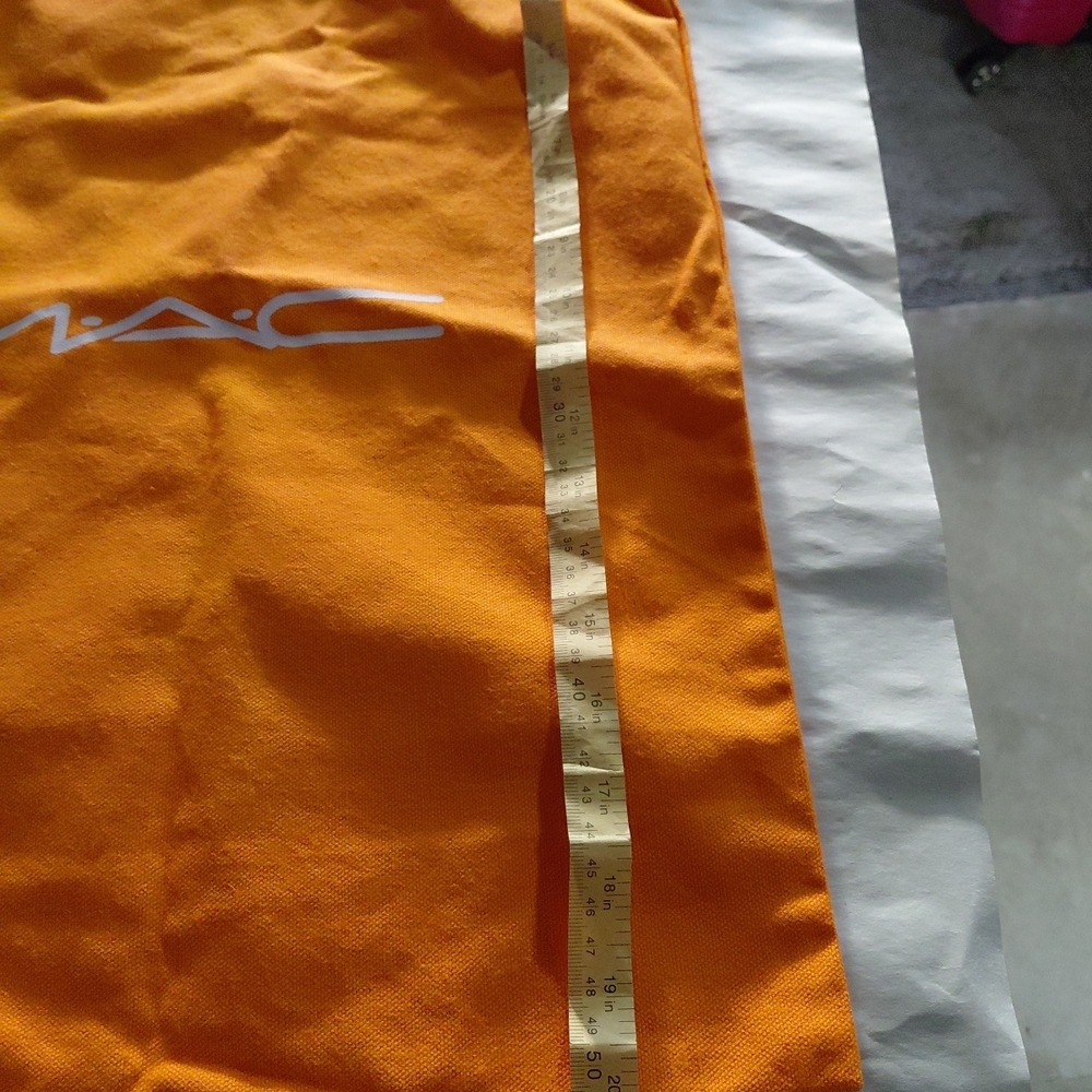 MAC Cosmetics Orange Drawstring Bag - Picture 5 of 5